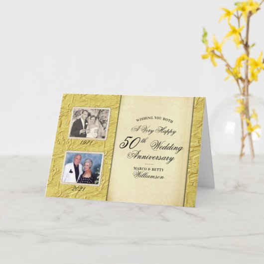 Foto zum 50. Hochzeitstag Karte (Gelbe Blume)