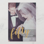 Foto zum 50. Jubiläum mit 4 Sektionen Abendessen Menükarte (Rückseite)