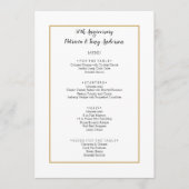 Foto zum 50. Jubiläum mit 4 Sektionen Abendessen Menükarte (Vorderseite)