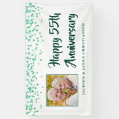 Foto zum 55. Jahrestag Emerald Green Confetti Banner (Vertikal)
