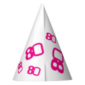 Foto zum 80. Geburtstag Foto pink weiß Partyhütchen (Rückseite)