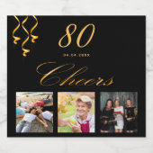 Foto zum 80. Geburtstag Schaumweinetikett (Einzelnes Label)