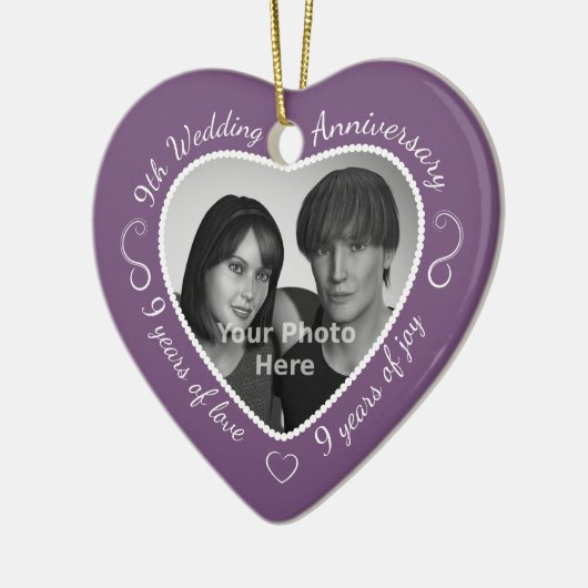 Foto zum 9. Hochzeitstag Keramikornament (Links)