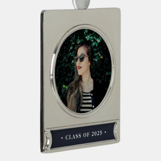 Foto zum Abschluss eines Jahrgangs Banner-Ornament Silber (Rechts)