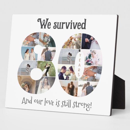 Foto zum achtzigjährigen Hochzeitstag Fotoplatte (Seite)