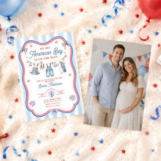 Foto zum Baby Shower All American Boy Einladung
