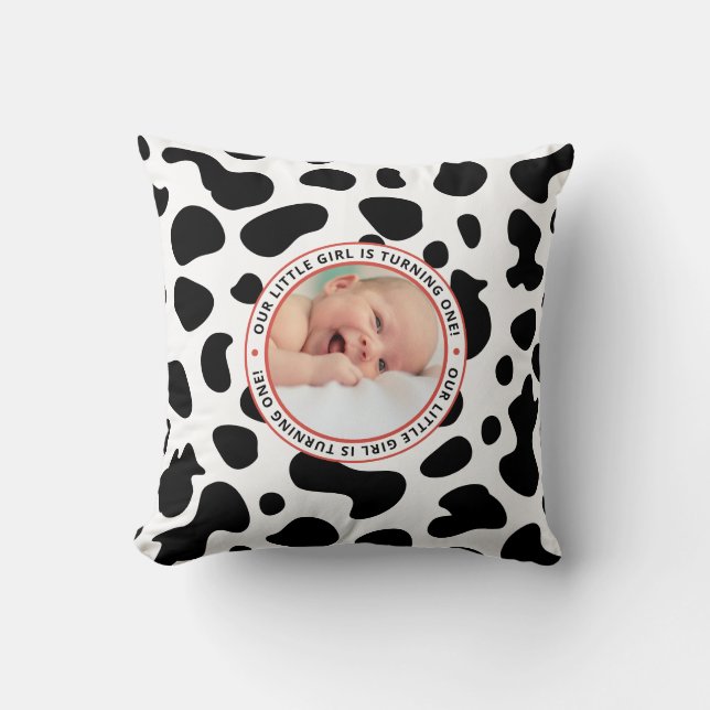 Foto zum ersten Geburtstag Kissen (Vorderseite)