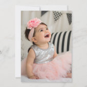 Foto zum ersten Geburtstag mit Erdbeeren Dankeskarte (Rückseite)