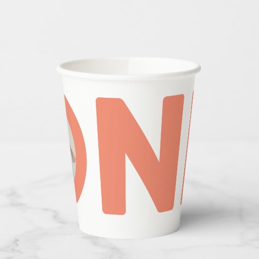 Foto zum ersten Geburtstag Pappbecher (Links)