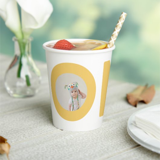 Foto zum ersten Geburtstag Pappbecher (In Situ)