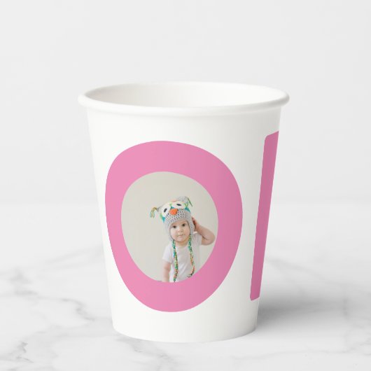 Foto zum ersten Geburtstag Pappbecher (Vorderseite)