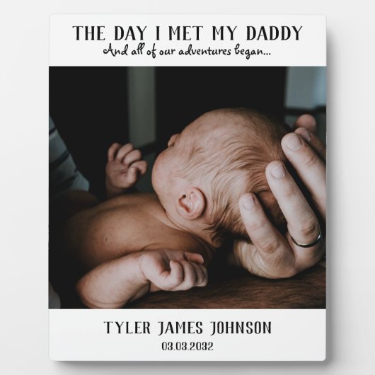 Foto zum ersten Vatertag Fotoplatte (Vorderseite)