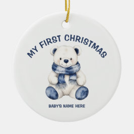 Foto zum ersten Weihnachten des Babys im Wasserfar Keramik Ornament