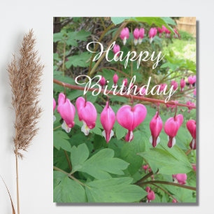 Foto zum Geburtstag mit blutendem Herz in Rosa Postkarte