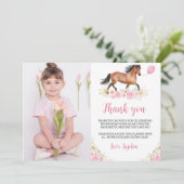Foto zum Geburtstag von Pferd Danke Karte (Stehend Vorderseite)