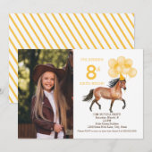 Foto zum Geburtstag von Pferden Einladung (Vorne/Hinten)