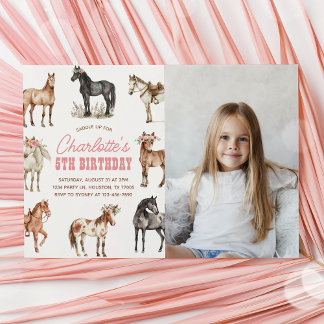 Foto zum Geburtstag von Pferden Einladung