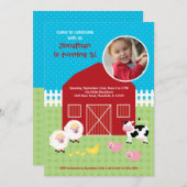 Foto zum Geburtstag von Stalltieren Einladung (Vorne/Hinten)