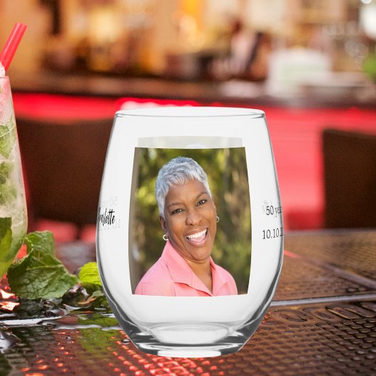 Foto zum Geburtstag Weinglas Ohne Stiel