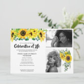 Foto zum Gedenken an die Sonnenblumen Einladung (Stehend Vorderseite)