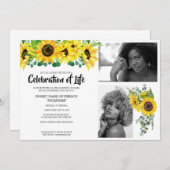 Foto zum Gedenken an die Sonnenblumen Einladung (Vorne/Hinten)