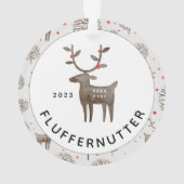 Foto zum Gedenken an Keepake Pet + Jahr w Rentier Ornament (Rückseite)