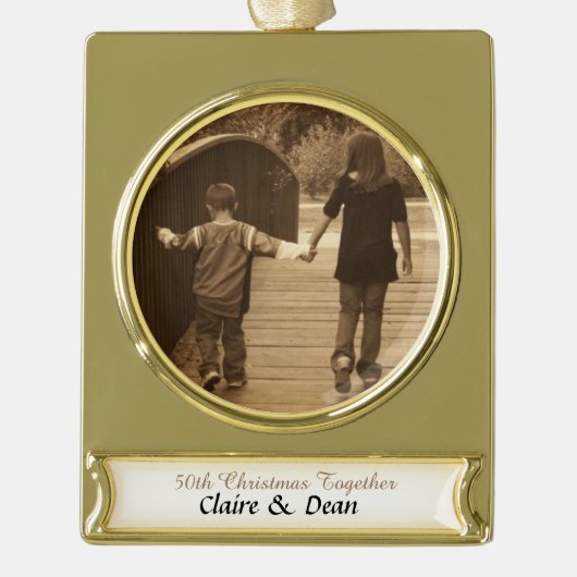 Foto zum Goldenen Jahresanfang Banner-Ornament Gold (Vorderseite)