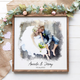 Foto zum Hochzeitsessen mit mehrfarbigen Namen Kee Poster