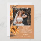 Foto zum Hochzeitsfeiern mit Aquarellblume Danke K (Rückseite)