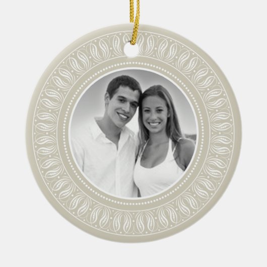 Foto zum Hochzeitstag Keramikornament (Vorne)