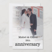 Foto zum Hochzeitstag Moderne schicke Einladung (Rückseite)