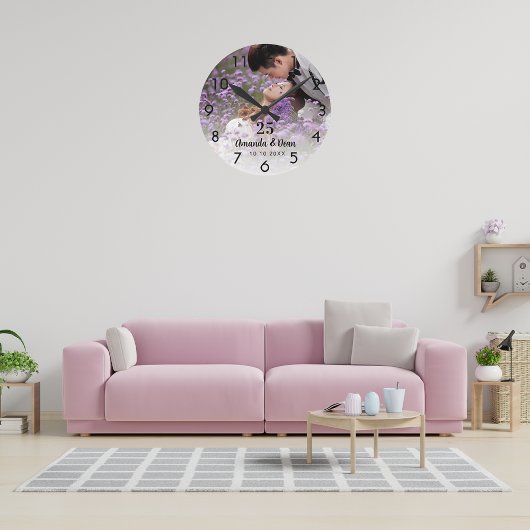 Foto zum Hochzeitstag Runde Wanduhr