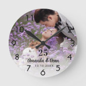 Foto zum Hochzeitstag Runde Wanduhr (Vorderseite)