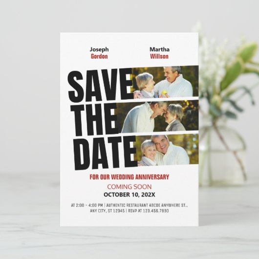 Foto zum Hochzeitstag Save The Date (Stehend Vorderseite)