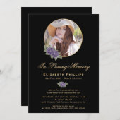 Foto zum Lila Gedächtnisdienst für Schwarze Gold Einladung (Vorne/Hinten)