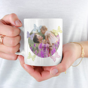 Foto zum Muttertag Pastel Butterflies Niedlich Kaffeetasse