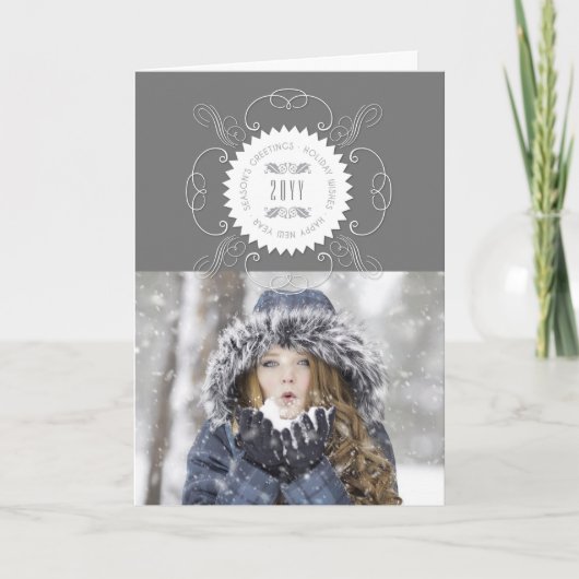 Foto zum Neujahrsgruss des Siegels Feiertagskarte (Vorderseite)