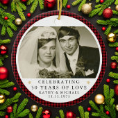 Foto zum personalisierten Hochzeitstag Keramik Ornament