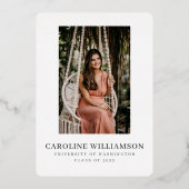 Foto zum Überlagern von Text in Gold-Script-Abschl Folieneinladung (Rückseite)