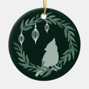 Foto zum Weihnachtskranz-Kardinal Keramik Ornament