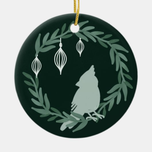 Foto zum Weihnachtskranz-Kardinal Keramik Ornament (Vorne)