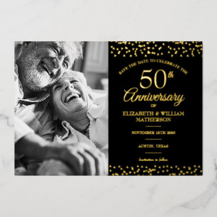 Foto zur 50. Hochzeitsjubiläum - Save-the-Date Folieneinladung