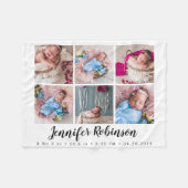 Foto zur Ankündigung des mit Monogramm Geburtsstaa Fleecedecke (Vorderseite (Horizontal))