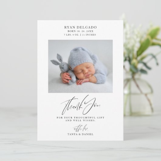 Foto zur Ankündigung von Neugeborenen Dankeschön-K (Stehend Vorderseite)