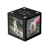 Foto zur Aufbewahrung von Hundegedanken Würfel (Rückseite Schrägansicht)