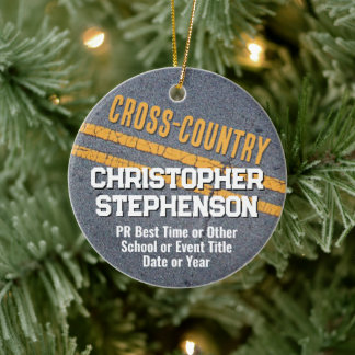Foto zur Back Cross Country Runner XC Team School Keramik Ornament