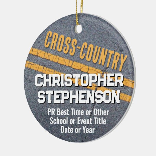 Foto zur Back Cross Country Runner XC Team School Keramik Ornament (Links)