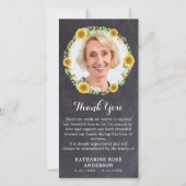 Foto zur Beerdigung Blumenkhalkartentafel Beileid Dankeskarte (Vorderseite)