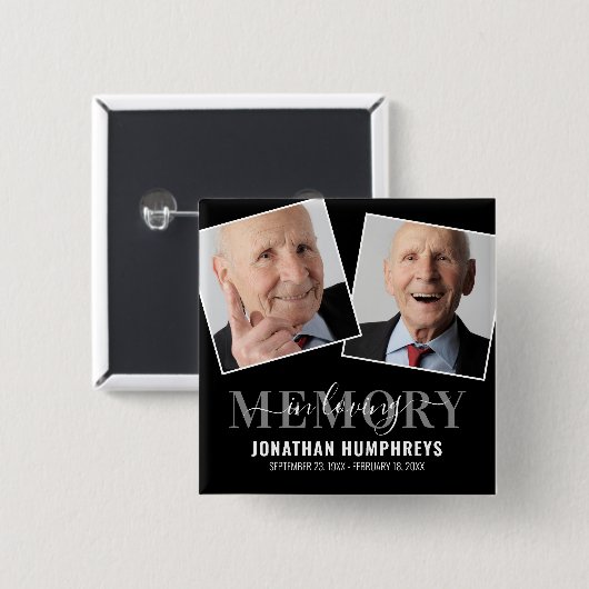 Foto zur Beerdigung Button (Vorne & Hinten)