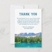 Foto zur Beerdigung des Bergsees Dankeskarte (Vorderseite)